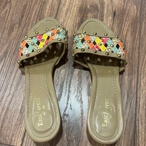 Summer Eric Javits kitten heel sandals